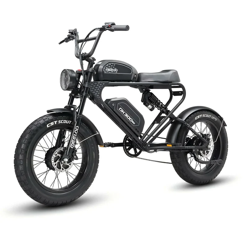 MEELOD DK300 MAX 20" Elektrofahrrad im Retro-Moped-Stil 2400W Spitzenleistung Motor 48V 20Ah Doppelbatterien