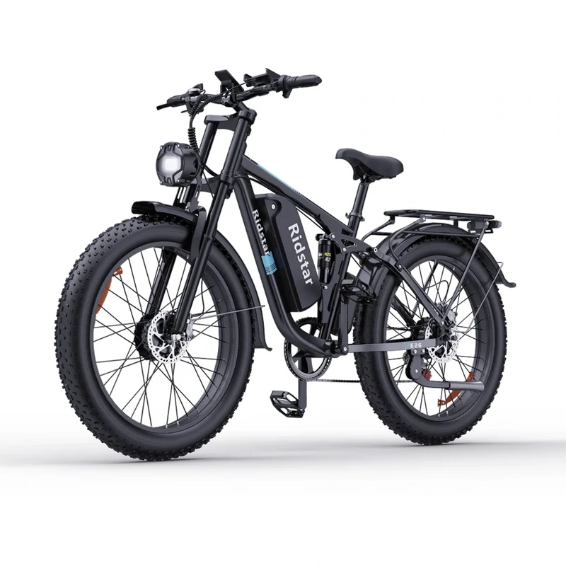RIDSTAR E26 Pro 26" Fette Reifen E-Mountainbike 2000W Doppelmotor 48V 23Ah Batterie