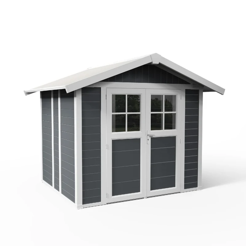Abri de jardin 4,9 m² PMMA gris foncé Déco