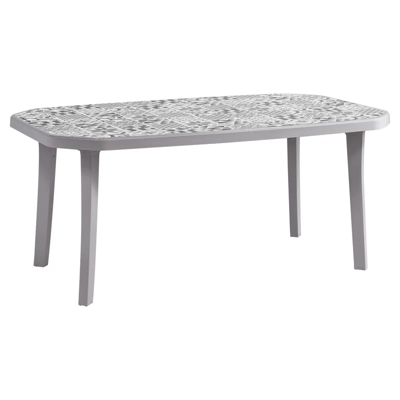 Lot table Carreaux de ciment 165 x 100 + 3 fauteuils & 3 chaises Vegetal