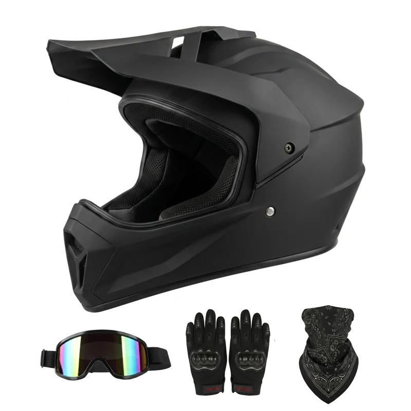 Matte Black Full-Face Helmet Kit