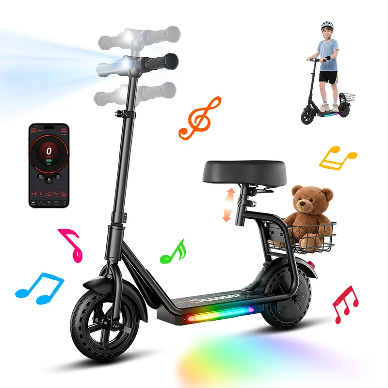iScooter iK7 2-in-1 Kinder E-Scooter mit abnehmbarem Sitz & Korb