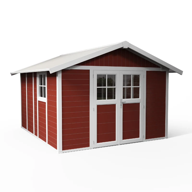 Abri de jardin 11 m² rouge brique Déco