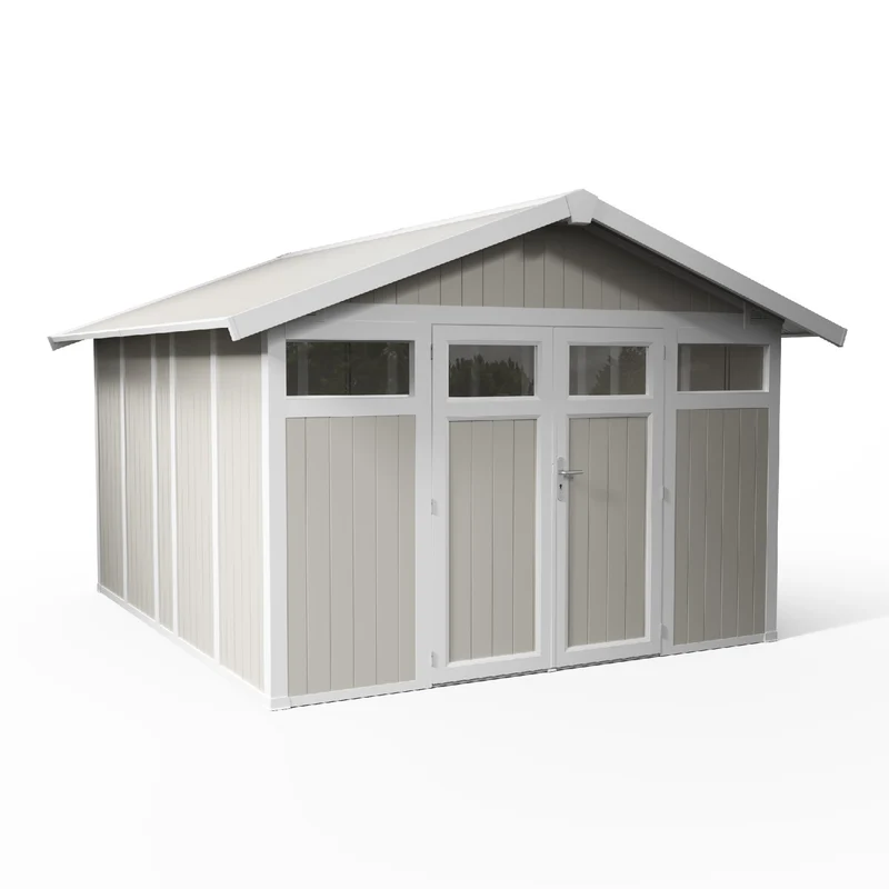 Abri de jardin 11 m² gris - vert Utility