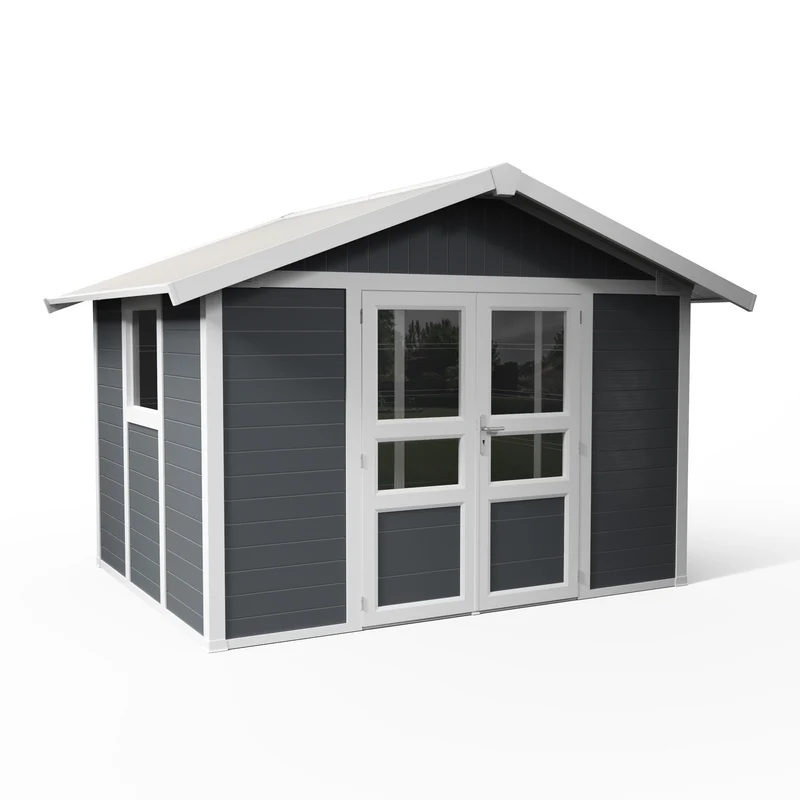 Abri de jardin 7,5 m² Gris foncé Basic Home