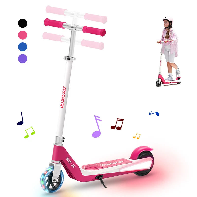 iScooter iK1S Kids Electric Scooter with Colorful Flashing Wheels
