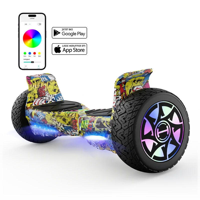 H8 8.5" Off Road Hoverboard with Bluetooth Music and LED Lights - Self Balancing System