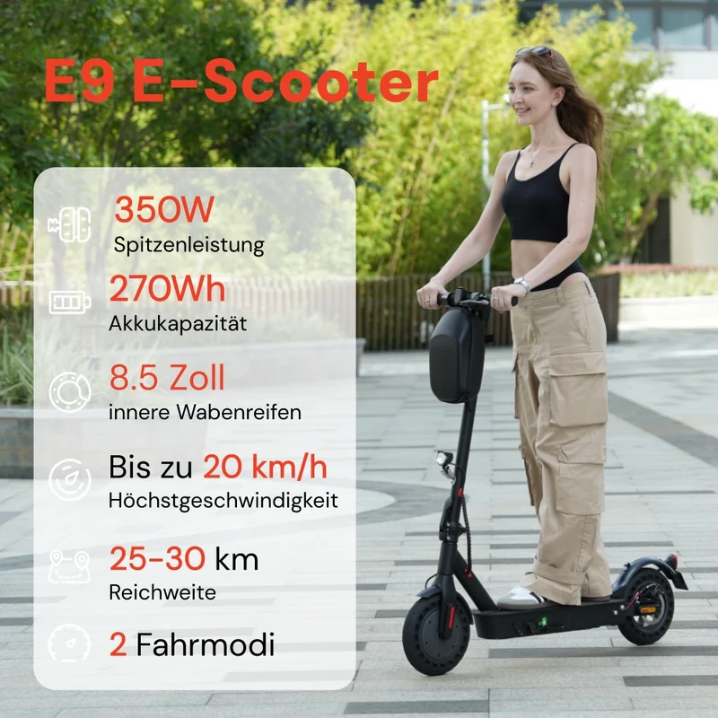 iScooter E9-Serie E-Scooter Mit Straßenzulassung (ABE,eKFV)