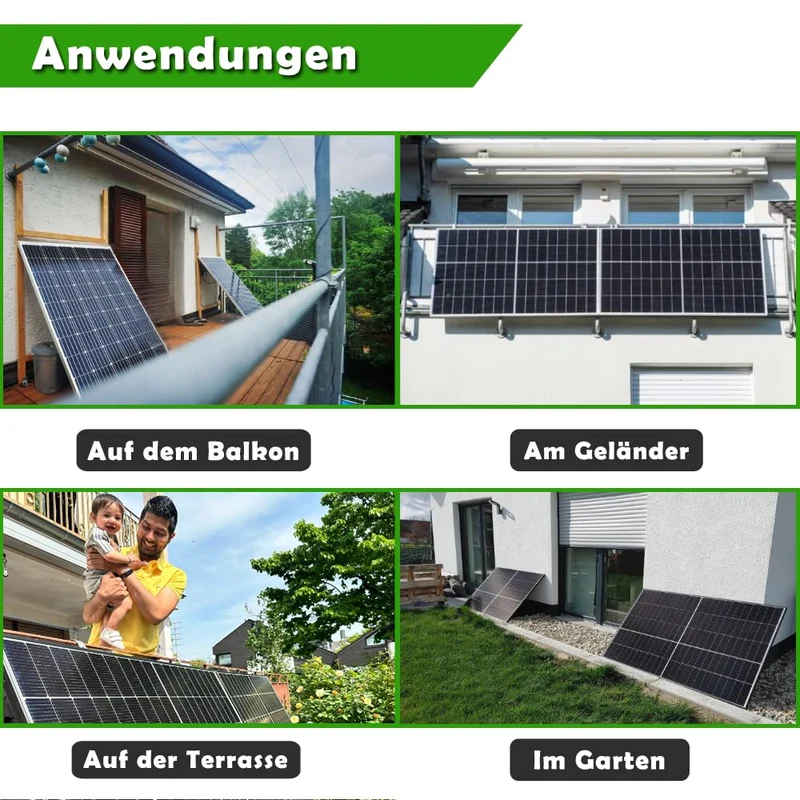 Set 51 - Balkonkraftwerk - 800W Wechselrichter + 5m Betteri Kabel + Flachdach-Halterung