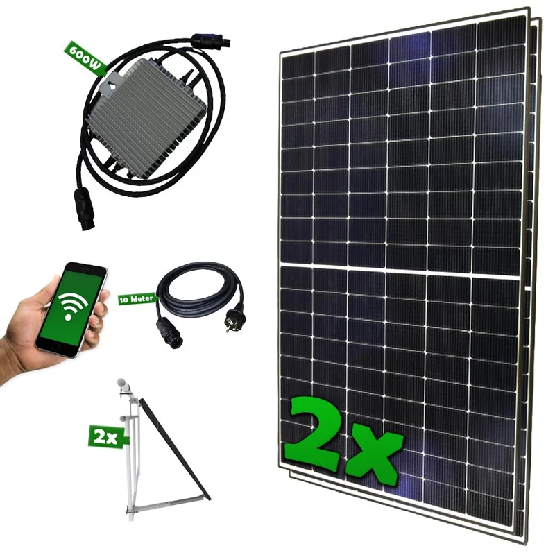 Set 05 - Balkonkraftwerk - 600W Deye + 10m Betteri Kabel + Solarmodul-Halterung