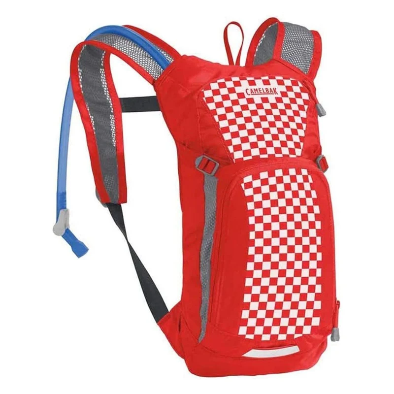 CamelBak Mini M.U.L.E. 5L Kids-Trinkrucksack mit 1,5L Trinkblase Racing Red Check