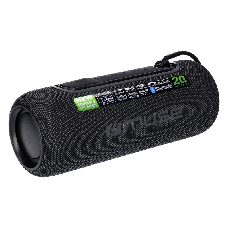 MUSE M-780 BT portabler Bluetooth Lautsprecher 20W RGB Schwarz