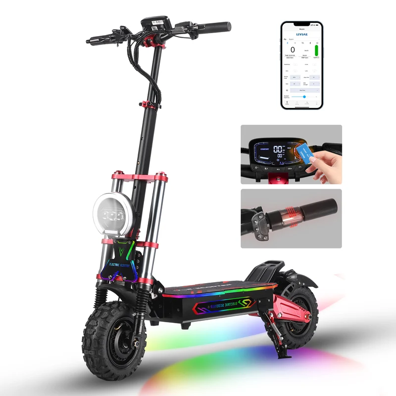 HWWH D6 Best Dual-Drive Off-Road Smart Adult Hand Electric Scooter