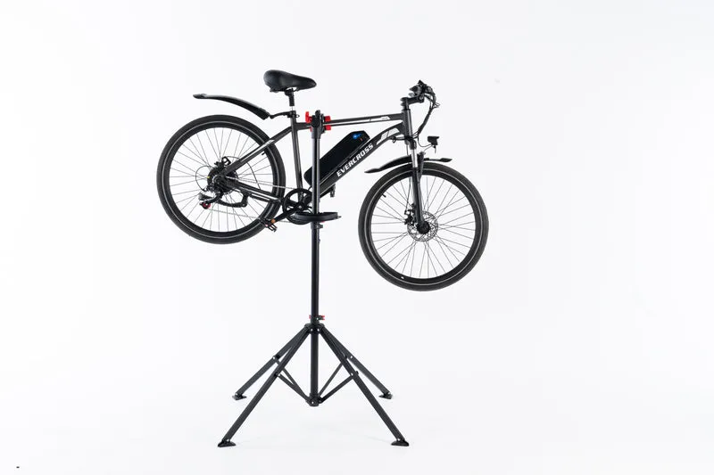 EVERCROSS Klappbarer Fahrrad-Montageständer mit 360° drehbarer Klemme, höhenverstellbar bis 1,73 m, magnetische Werkzeugablage, stabiles Dreibein-Stativ