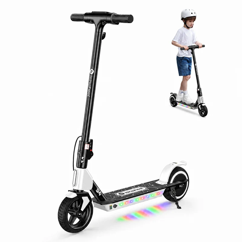 isinwheel S4 Kinder-E-Scooter mit LED-Lichteffekten & Bluetooth