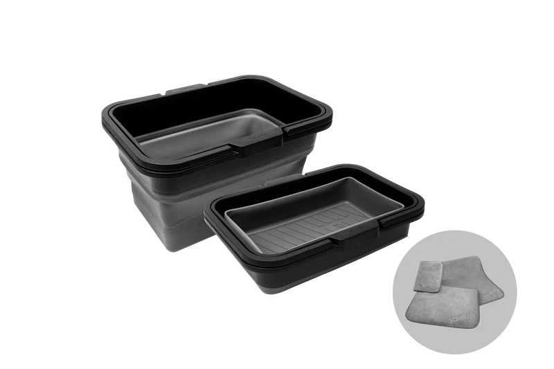 Under Seat Collapsible Organizer & Microfiber Cleaning Cloth Combo