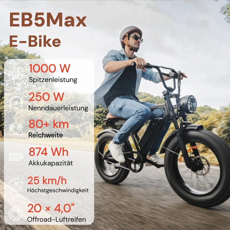 EB5 20″ Fat Tire E-Mountainbike