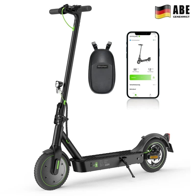 isinwheel S9Pro City-Pendler E-Scooter Doppelfederung Mit Straßenzulassung (ABE, eKFV)
