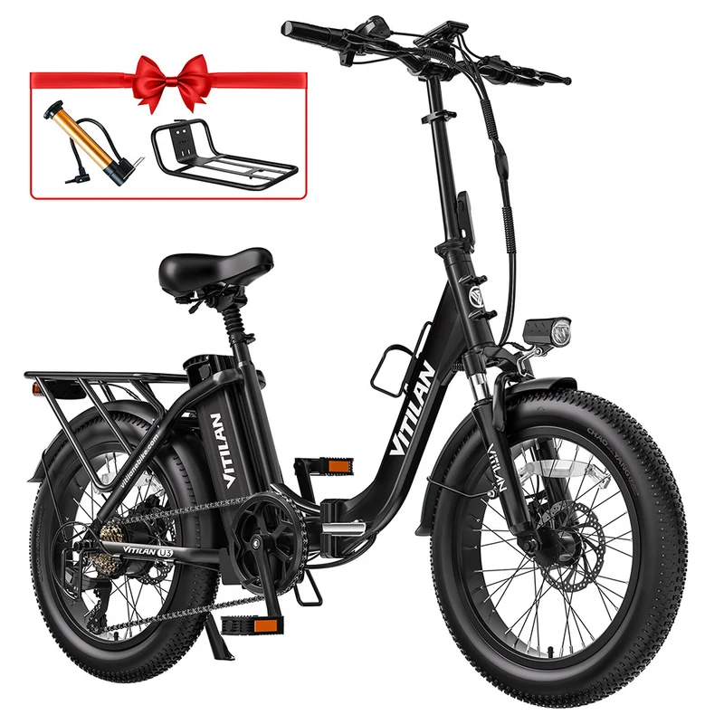 Vitilan U3 Electric Bike 20" Fat Tires 750W Motor 48V 13Ah Battery