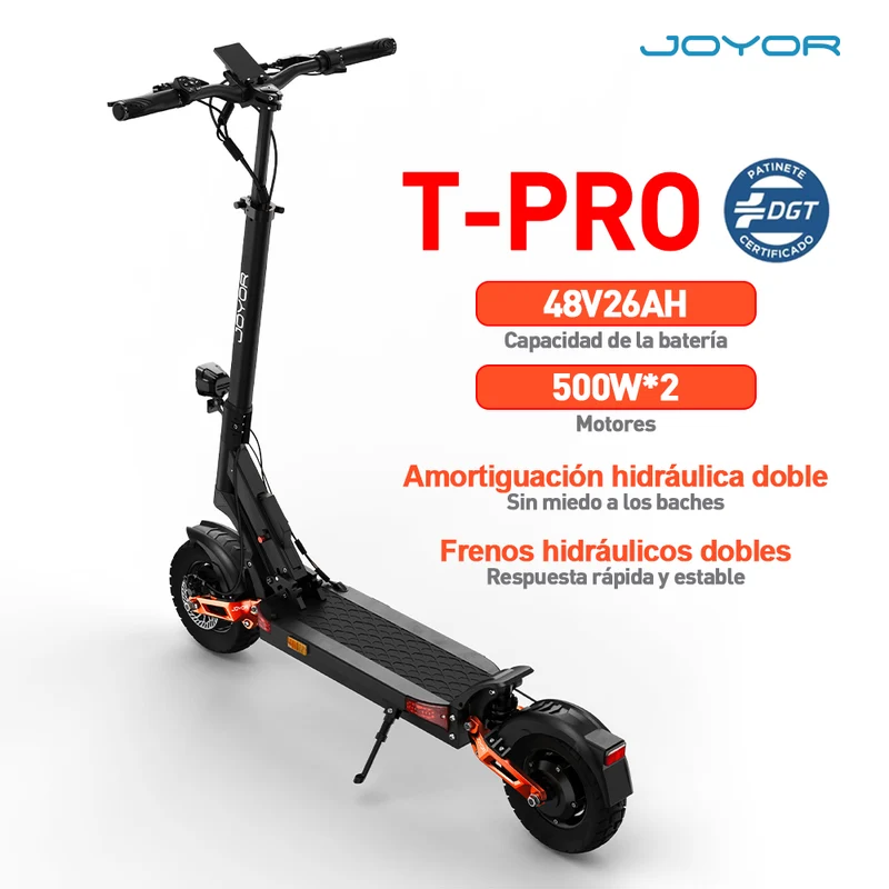 JOYOR T-PRO 10" Offroad Elektroroller 1000W Motor 48V 26Ah Batterie (DGT)