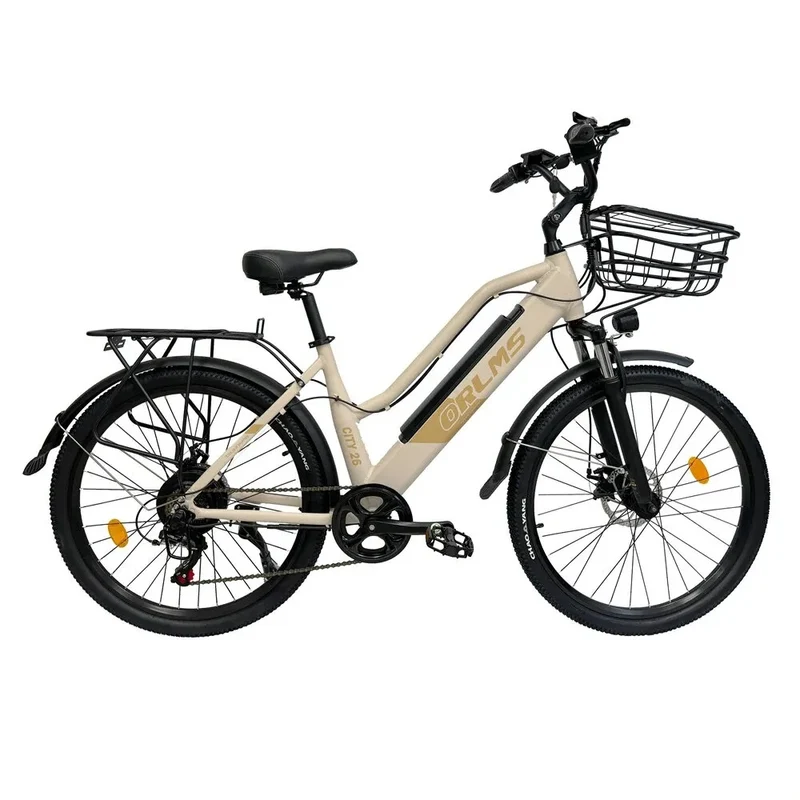 ORLMS CITY BIKE 26" Damen E Bike mit Tiefeinstieg 500W Motor 48V 15AH Batterie