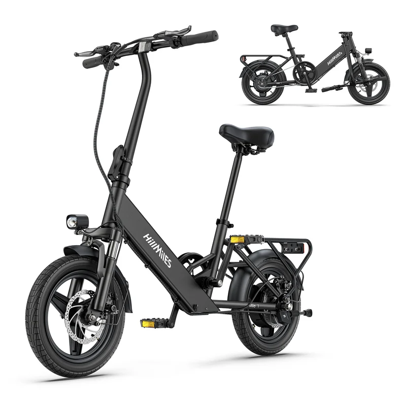 HILLMILES Mile 1 14" Damen Elektrofahrrad mit Tiefeinsteigerrahmen 250W Motor 36V 10,4Ah batterie