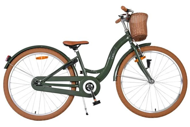 Volare Ashley Kinderfahrrad 26 Zoll Mädchen Grün mit Handbremse, Rücktrittbremse, Korb, Schloss und Reflektoren