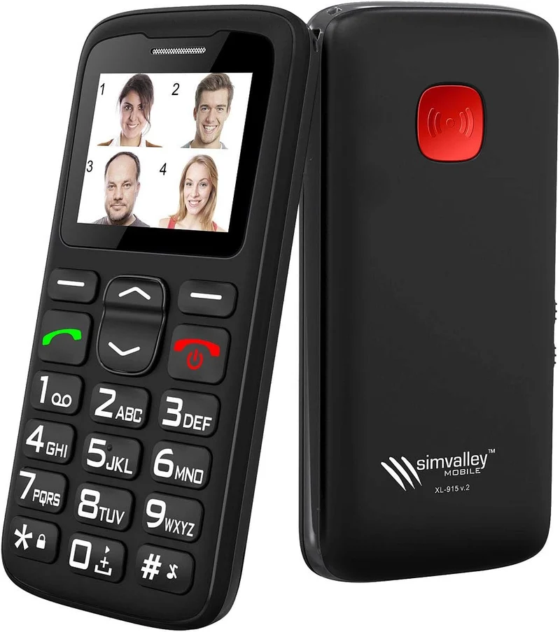 Simvalley Mobile XL-915 V2 Senioren- & Notruf-Handy mit Ladestation