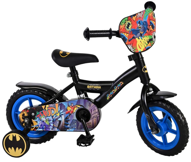 Batman 10-Zoll-Kinderfahrrad Schwarz, festes Getriebe - Sicherheit und Spaß beim Fahrradfahren lernen!