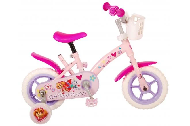 Volare Paw Patrol Kinderfahrrad - Mädchen - 10 Zoll - Rosa - Fester Gang