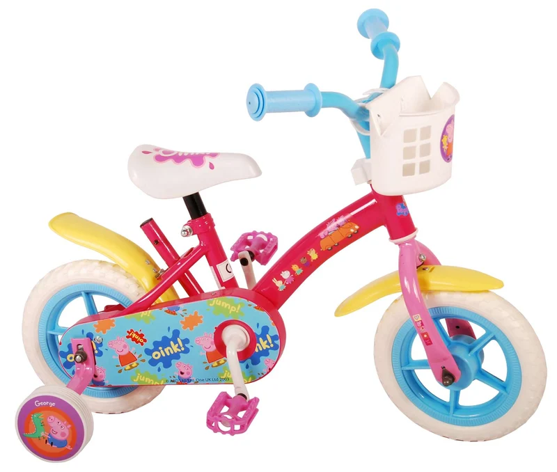Volare Peppa Pig Kinderfahrrad - Mädchen - 10 Zoll - Pink / Blau - Fester Gang