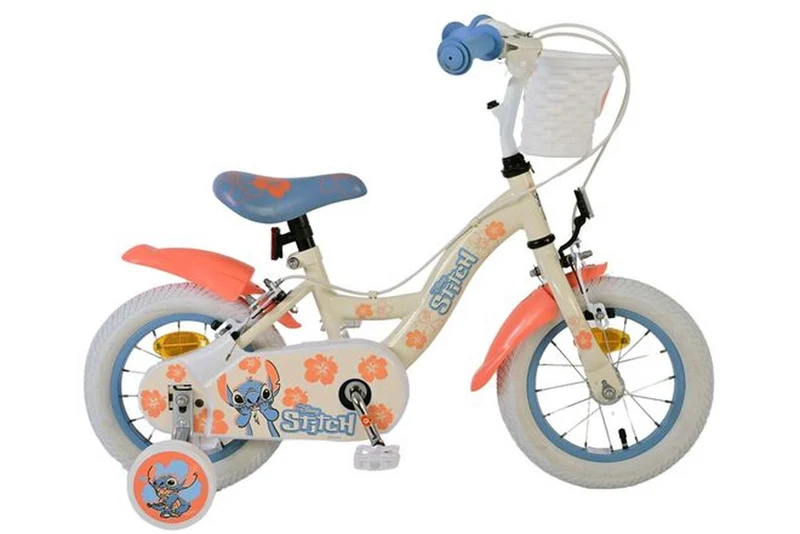 Volare Koala Kinderfahrrad für Mädchen 12 Zoll mit zwei Handbremsen, Stützrädern und Korb