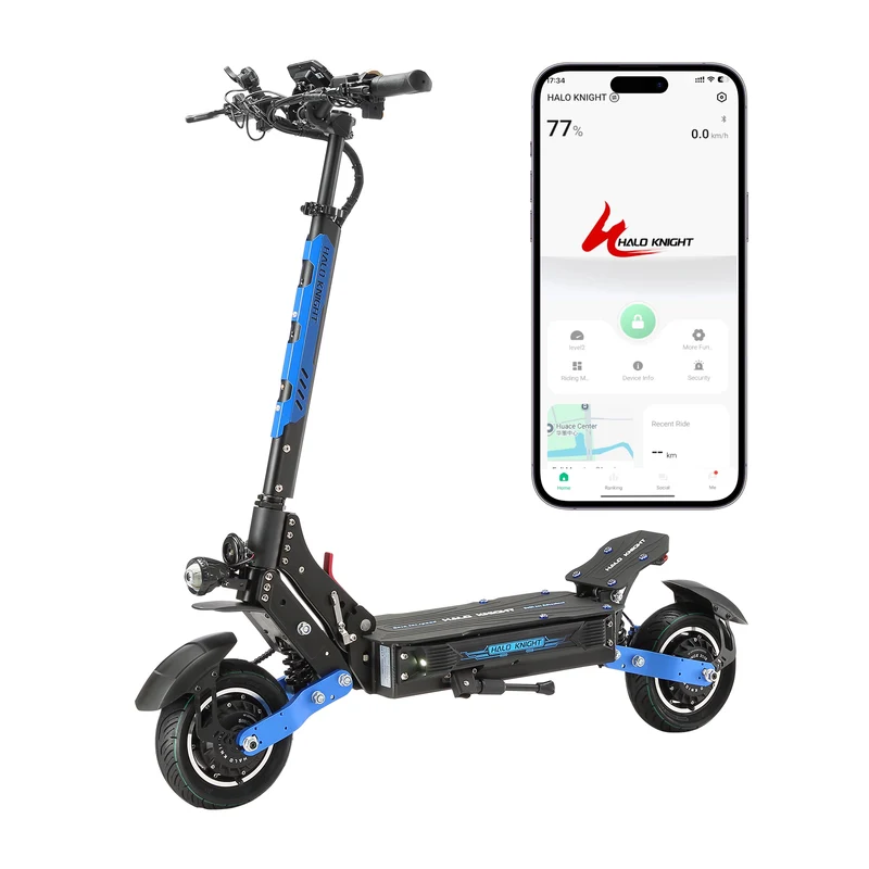 HALO KNIGHT T108(2025) 10" Faltbares Straße Elektroroller 2400W Moteur 52V 28.8Ah Batterie