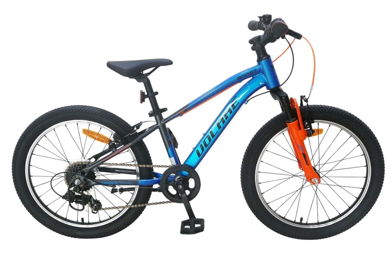 Volare Boost Kinderfahrrad 26 Zoll Blau/Grau mit 21 Gängen, Handbremsen und Vordergabel-Federung