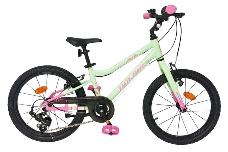 Volare Milano Kinderfahrrad für Mädchen, 14 Zoll, Mintgrün mit Handbremsen