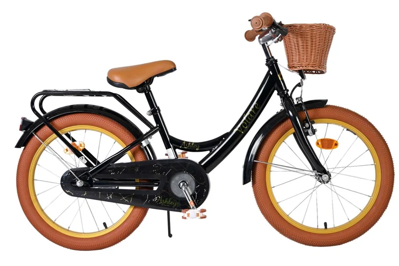 Volare Ashley Kinderfahrrad für Mädchen 18 Zoll Schwarz mit Handbremse und Rücktrittbremse