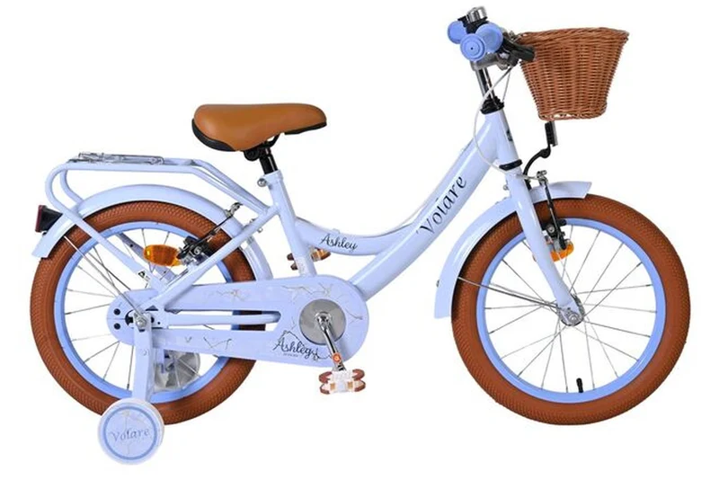 Volare Ashley Kinderfahrrad für Mädchen, 16 Zoll, Pastellblau, zwei Handbremsen