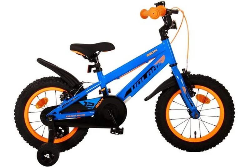 Volare Rocky Jungen-Kinderfahrrad 14 Zoll Blau mit zwei Handbremsen