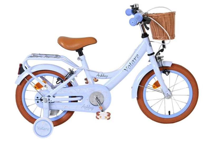 Volare Ashley Kinderfahrrad Mädchen 14 Zoll Pastellblau mit zwei Handbremsen