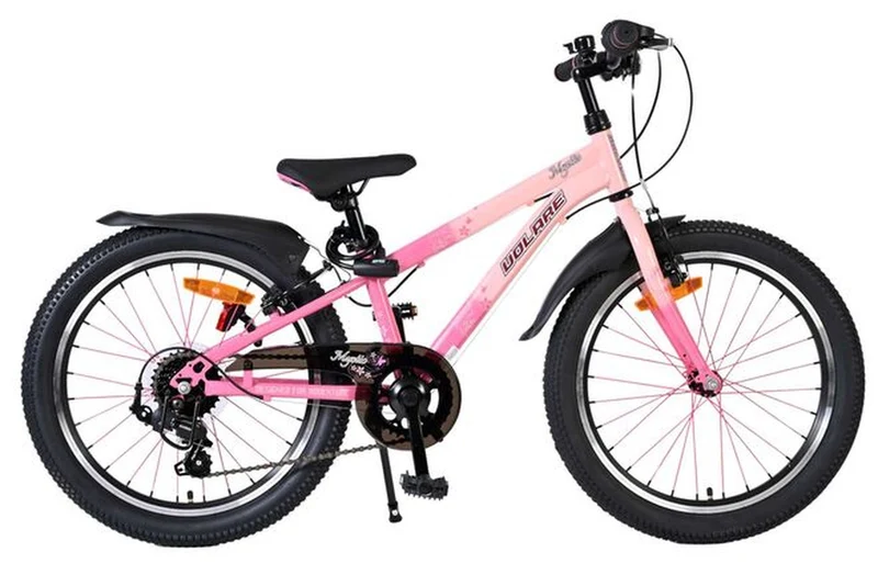 Volare Mystic Kinderfahrrad 20 Zoll Rosa – 7 Gänge – verstellbar für 6–8 Jahre – sportliches Mädchenfahrrad