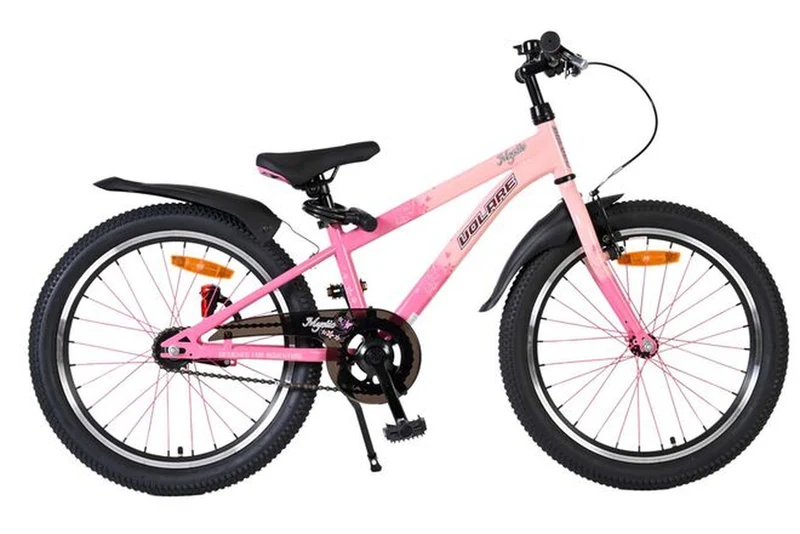 Volare Mystic Kinderfahrrad 20 Zoll Rosa – sportliches Mädchenfahrrad mit Handbremse und Rücktrittbremse, verstellbarer Sattel und Lenker