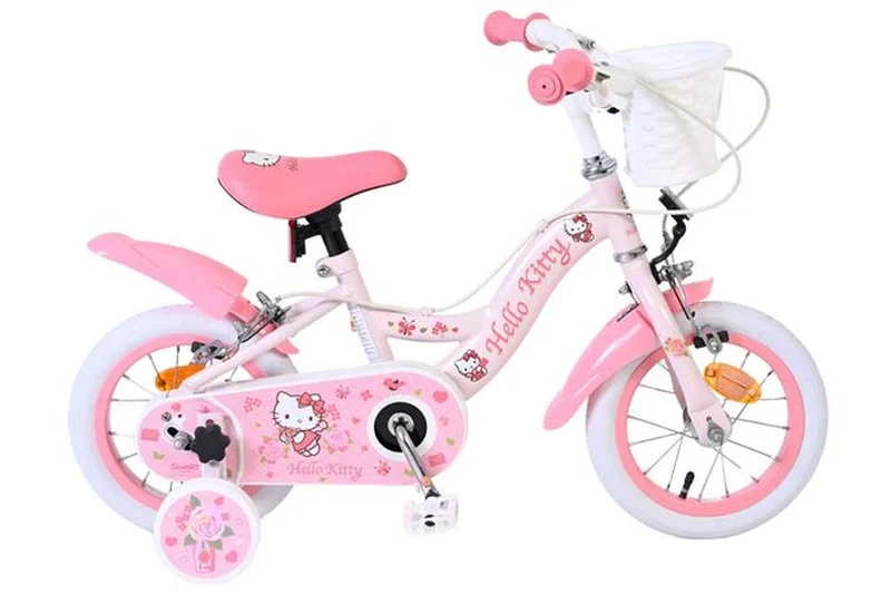 Volare Hello Kitty Kinderfahrrad Mädchen 12 Zoll Rosa mit zwei Handbremsen