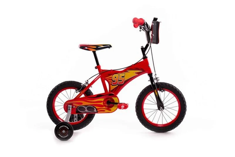 Volare Disney Cars Kinderfahrrad Jungen 14 Zoll Rot mit zwei Handbremsen und Stützrädern