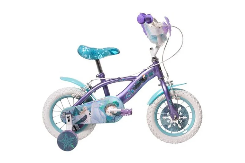 Volare Disney Frozen 2 Kinderfahrrad für Mädchen 12 Zoll Blau/Lila mit zwei Handbremsen und Stützrädern