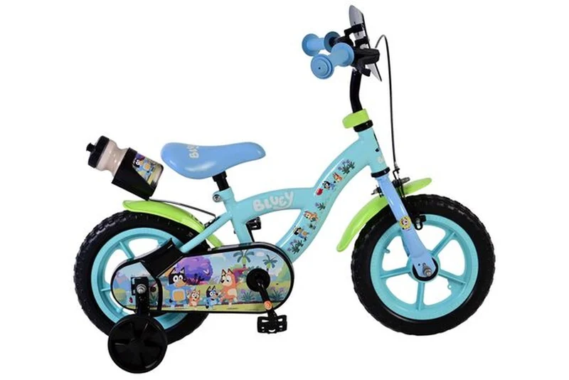 Volare Bluey Kinderfahrrad 12 Zoll Blau mit Stützrädern und Handbremse