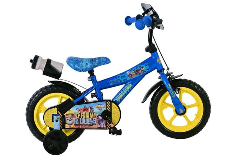 Volare Rubble & Crew Kinderfahrrad 12 Zoll Blau mit Stützrädern und EVA-Reifen