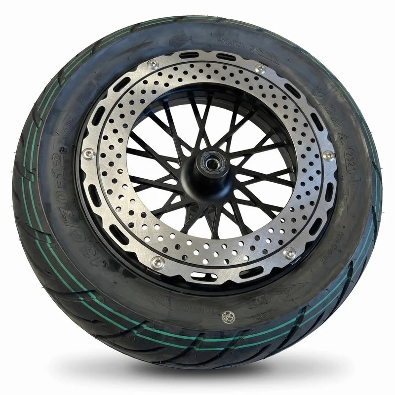 Vorderrad 130/70 R12 inkl. Felge & Scheibenbremse