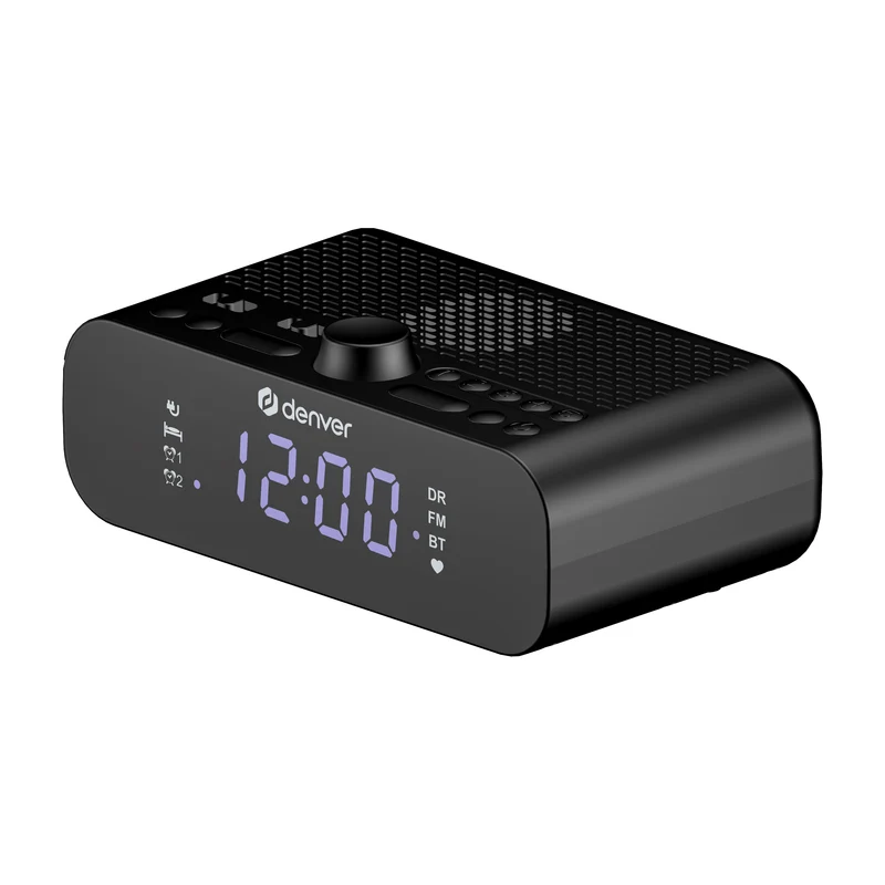 Denver CRD-515 DAB+ Digitalradio mit Bluetooth 5.0 – LED-Wecker, USB-C Ladeport, Dual-Alarm, FM-Tuner, Snooze & Sleep-Timer