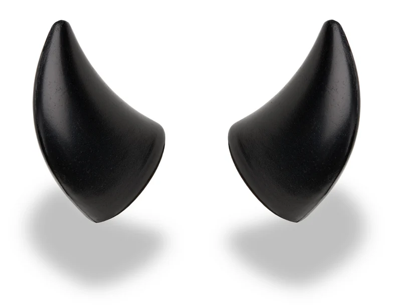 Helmet Flair Softeez: Black Devil Horns for Helmet