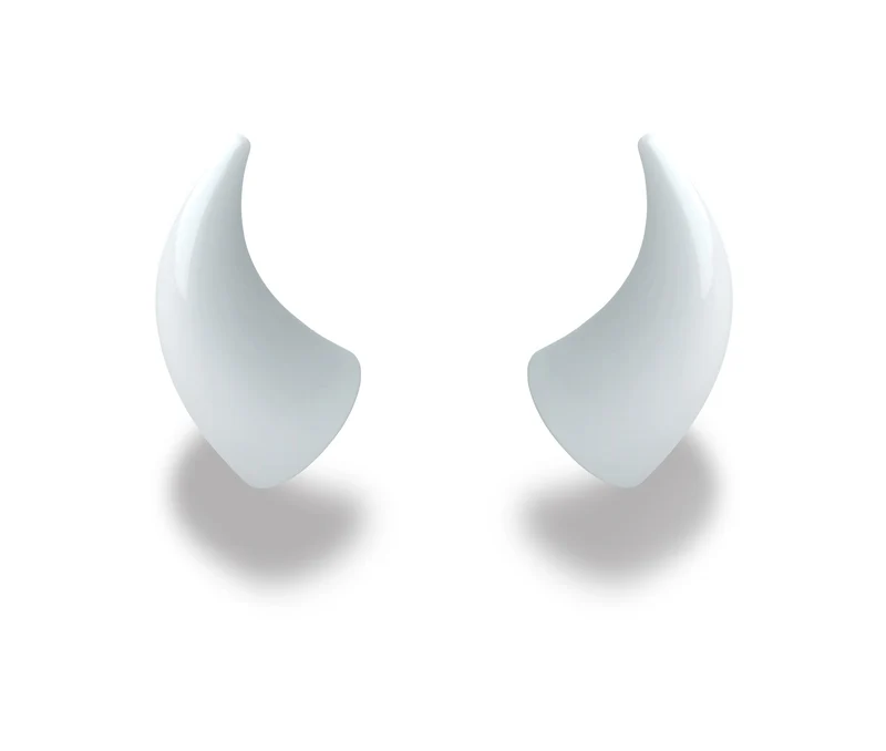 Helmet Flair MagNeatOhz: Large White Devil Horns for Helmet